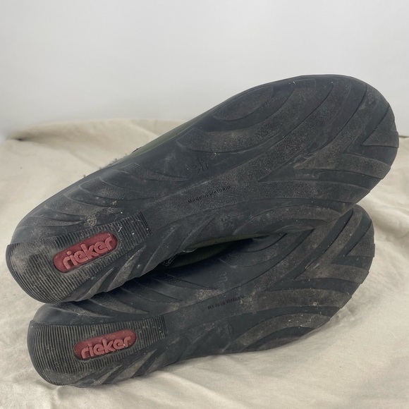 Rieker Women’s Size EU38 Leather Wool Ankle Bootie Green Funky Blue Red Spots - Picture 5 of 7